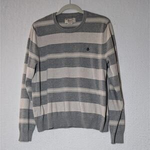 Munsingwear Penguin Sweater Women Size Medium Stripe Grey Light Academia